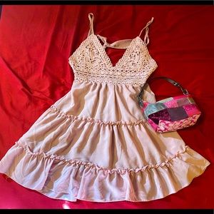 Pale Pink Tie Back Sundress